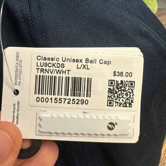 Lululemon Classic Ball Cap Adjustable "Meet You Courtside" NWT L/XL (TRNV/WHT) - Picture 10 of 10
